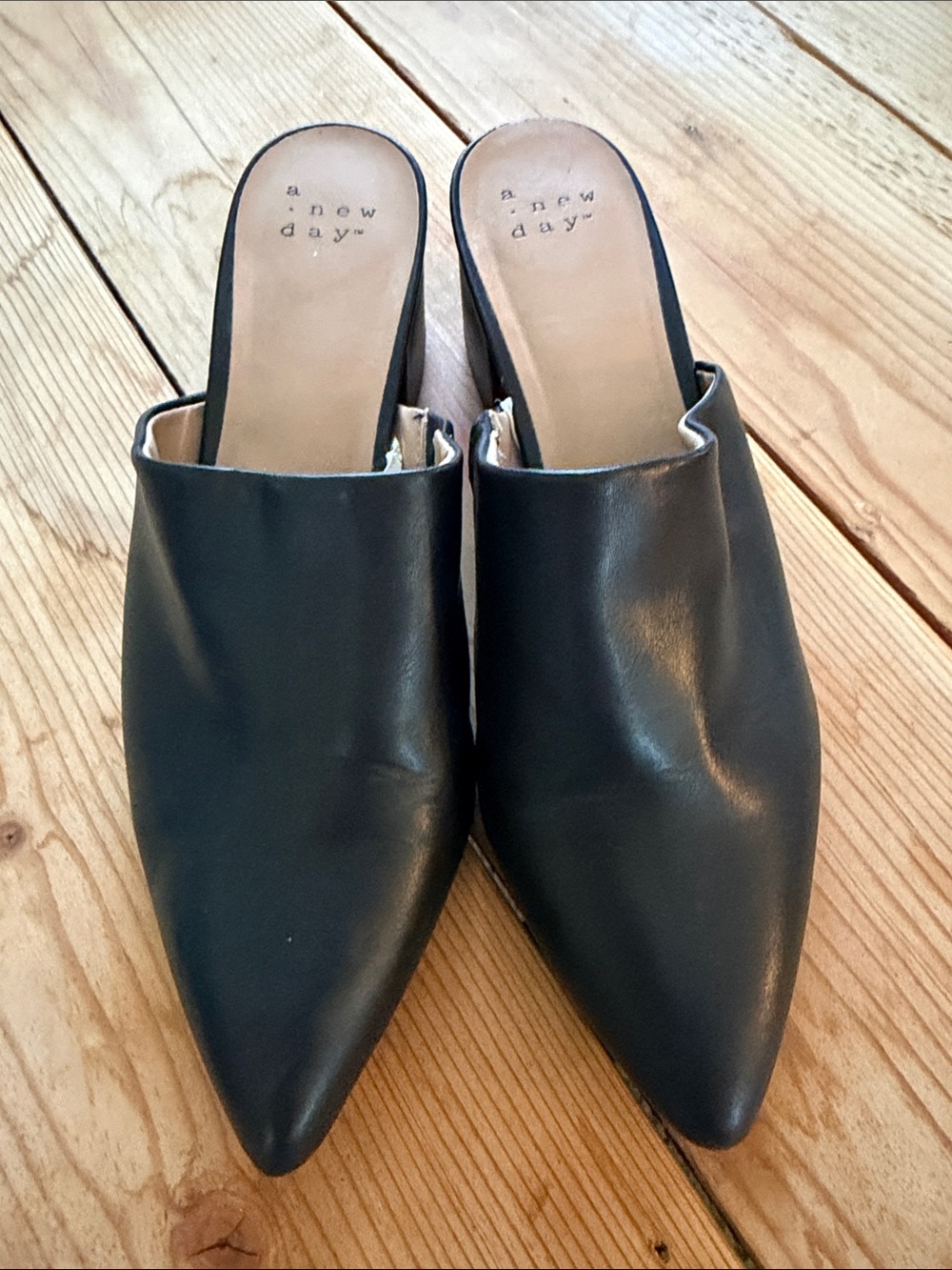 a new day Black Pointed Slip-On Mule